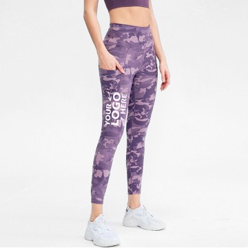 Wholesale Camouflage Women High Waist Yoga Leggings Running Sport Pants